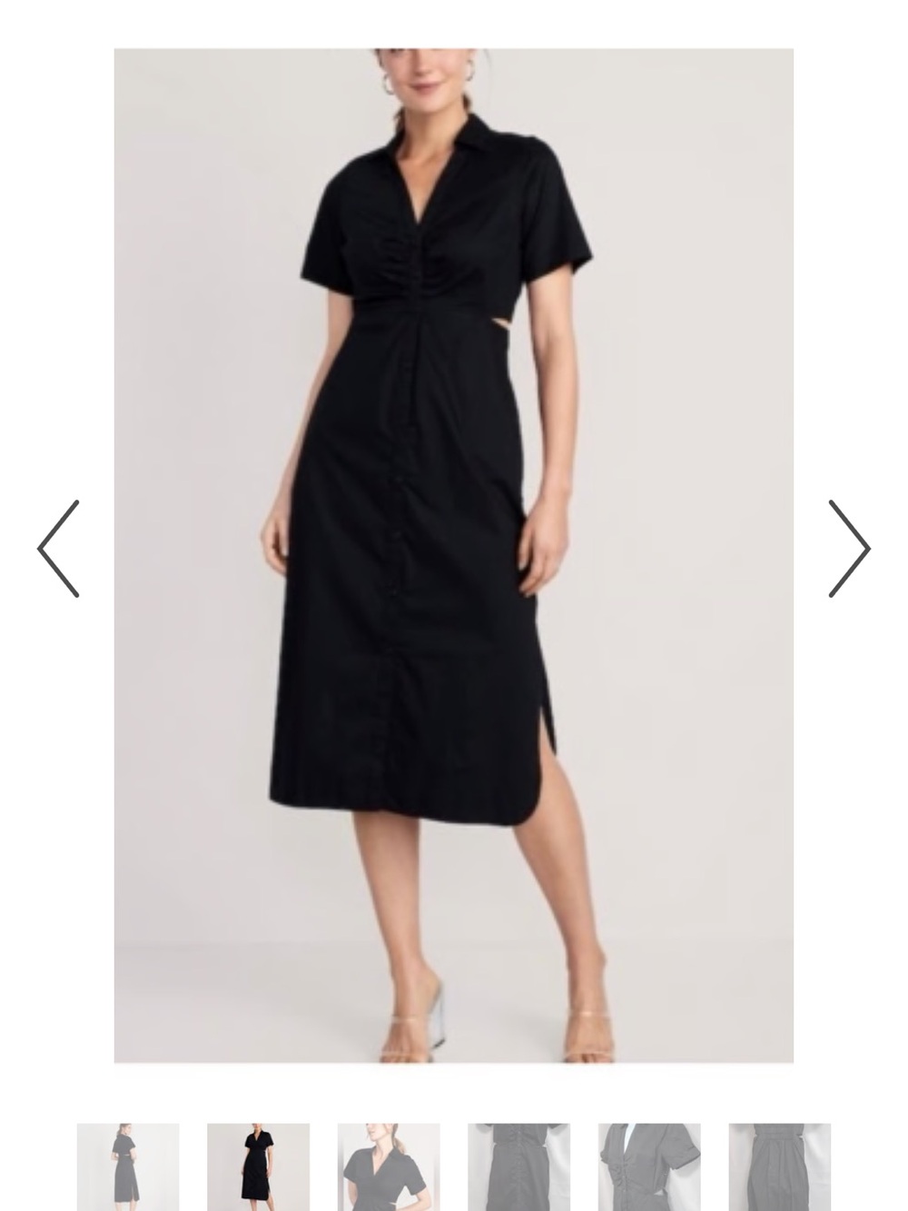 Black Button-Front Shirt Dress - Classic Women's Dress